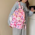 thumbnail image 6 of Weebloom Large School Backpack With Lunch Box Pencil Case For Kids Girls Cute 4Pcs Floral School Bags Set Cartoon Lightweight Travel Daypack Cute Bookbag Middle High School College Pink, 6 of 6