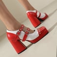 thumbnail image 2 of Xucatan Mary Jane Heels for Women Bow Victorian Style Platform High Heels Comfortable Ankle Strap Dress Shoes Round Toe Pumps Gift, 2 of 6