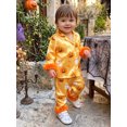 thumbnail image 4 of RUINIXCW Toddler Baby Girl Halloween Silk Stain Pajamas Set Kids Little Girl Fall Winter PJS Set Sleepwear Pumpkin Bat Fuzzy Trim Long Sleeve Button Down Shirt and Pants Set Loungewear Homewear, 4 of 9