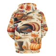 thumbnail image 3 of Happy Thanksgiving Pumpkin Turkey 3D Print Hoodie Men Women Autumn Thin Pullover Sweatshirt Vintage Streetwear Tops, 3 of 6