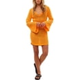 thumbnail image 2 of TRKIYQC Vestido de punto de manga larga para mujer Vestido de ajuste delgado con cuello en V de color sólido a la moda TRKIYQC moda, 2 of 7