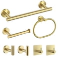thumbnail image 1 of Juego de Accesorios Baño Dorado - 7Pcs Acero Inoxidable Accesorios para Baño - Toalleros y Anillo de Toallas, Portarrollos para Papel, 2 Gancho Adhesivo(Oro), 1 of 7