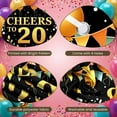 thumbnail image 4 of Golden Theme 20th Birthday Banner Beer Mug Design Cheers Celebration Display Star Pattern Confetti Elements Beer Party Backdrop for 20th Birthday Party Adult Celebration Friends Gathering, 4 of 5