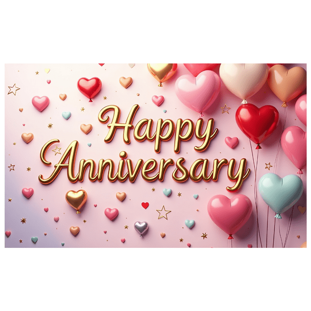 Happy Anniversary Backdrop Party Props Balloon Decorations Celebration Banner Photography Background Wedding Supplies