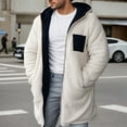 thumbnail image 2 of DHFJKG Reversible Wear Zip Up Hoodies For Men Fuzzy Lining Jacket Windproof Thermal Mediun Length Coat Winter Soft Outerwear, 2 of 5