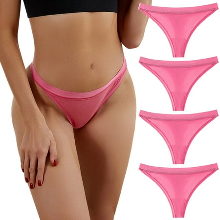 GHSOHS Womens Underwear Brief White Thong Womens Panties Women s Cotton Panties Underwear Pack of 4 Pieces Underpants Solid Patchwork Color Bikini Briefs Knickers Gift Hipster Panty Boyshorts Gir 2XL