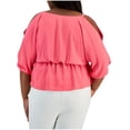 thumbnail image 2 of Anne Klein Womens Plus Pleated Crossover Peplum Top, 2 of 3