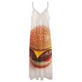 thumbnail image 6 of Hamburger Sleeveless Suspender Dress Summer Fashion Casual Long Dress, 6 of 9