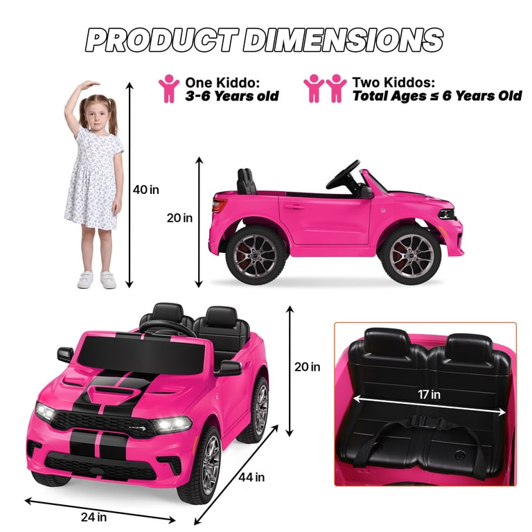Dodge Kids Electric Ride-On Car, 12V Licensed Dodge Durango