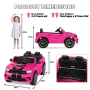Dodge Electric Ride on Cars for Kids, 24V Licensed Dodge Durango Powered Ride on Toy with Parent Remote Control, Electric Car Vehicle for Girls 3-6 w/Music Player/LED Light/Safety Belt, Pink