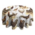 thumbnail image 4 of White Chicken Breed Pattern Round Tablecloth 60"x60",Wrinkle Wipeable Table Cloth for Kitchen Dining Room Picnic Patio Party, 4 of 6