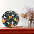 thumbnail image 2 of Yayeee 10" Wall Clock Battery Operated Quartz Round Silent Non-Ticking Home Decor, Green Oranges, 2 of 6
