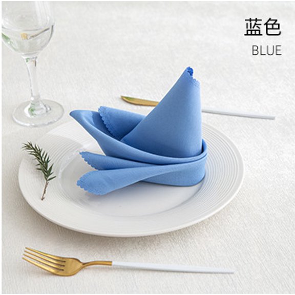 Nvzi 12Pcs Blue cloth napkins -18 × 18 inch washable polyester napkins, solid color napkins, reusable restaurant holiday dinner and daily napkins