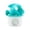 D004- Cyan, variant on Betta Fish Tank Accessories, Fish Aquarium Accessories, Betta Fish Toys, Small Fish Tanks, 3X3.5 Inch Red Cap Mushroom House Cave, Underwater Landscape Decor for Freshwater Small