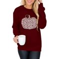 thumbnail image 2 of Sweat-shirt à Imprimé Léopard Halloween et Imprimé Citrouille à Manches Longues pour Femmes, 2 of 3