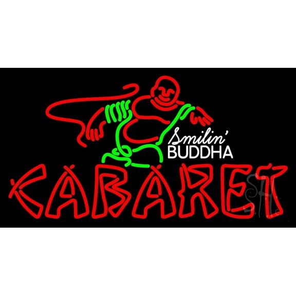 Double Stroke Cabaret Logo LED Neon Sign 13" Tall x 24" Wide - inches Black Square Cut Acrylic Backing, with Dimmer - Premium built indoor Sign for Strip Club, Dance club, Décor, Bar.