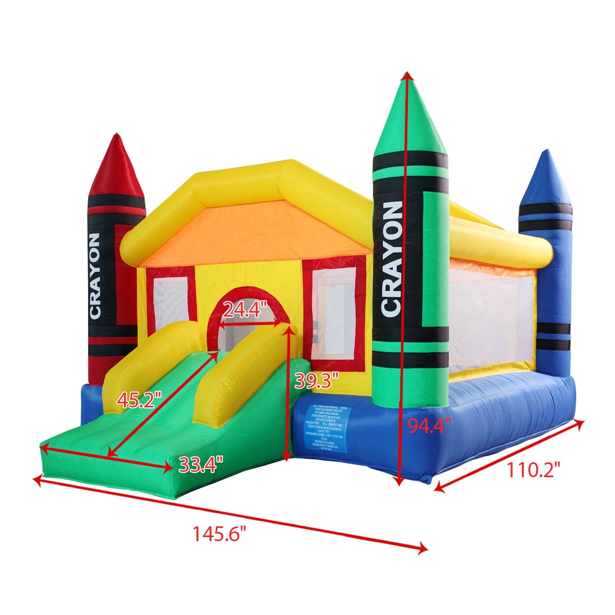 Inflatable Bounce House, Kid Jump and Slide Castle Bouncer for 3 Children Inflatable Bounce House, Kid Jump and Slide Castle Bouncer for 3 Children