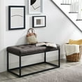 thumbnail image 6 of Partner Furniture 36" Wide Faux Leather Ottoman in Brown Finish, 6 of 8