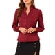 thumbnail image 1 of CAMISA DE SATÉN DE OFICINA DE MANGA LARGA CON CUELLO ALTO Y VOLANTES PARA MUJERES INSPIRAR CHIC XL ROJO OSCURO, 1 of 6