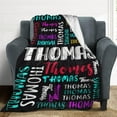 thumbnail image 2 of Personalized Blanket for Adults Kids Personalized Name Blanket Custom Blanket with Name Gift for Christmas Birthday Valentines Day (Color -4), 2 of 5