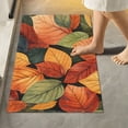 thumbnail image 2 of Yayeee Bath Rug for Bathroom Floor Non Slip Contour Fluffy Soft Absorbent Mat, 20"x24", Colorful Leaves, 2 of 7