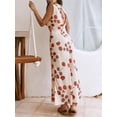 thumbnail image 5 of JYYYBF Womens Long Slim Tank Dress Summer Sleeveless Open Back Deep V Neck Floral Print Dresses, 5 of 8