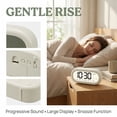 thumbnail image 3 of REGALWOVEN Loud Alarm Clock for Heavy Sleepers Three Alarms Battery Powered, Large LED Display for Bedroom, Dorm Room Beige 5.9"L x 1.77"W x 2.75"H, 3 of 7
