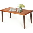 thumbnail image 1 of Topbuy Natural Outdoor Acacia Wood Table Patio Rectangular Dining Table w/ Umbrella Hole, 1 of 5