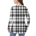 thumbnail image 5 of Boys Girls Plaid Long Sleeve Shirts Casual Crew Neck Loose Pullover Tops Soft Comfy Cute Sport Athletic Fashion Tunic Blouses (Black,3 Years), 5 of 6