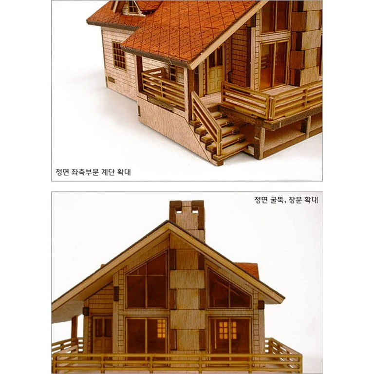 Desktop Wooden Model Kit Garden House A with A Large Deck by YOUNGMODELER by Young Modeler