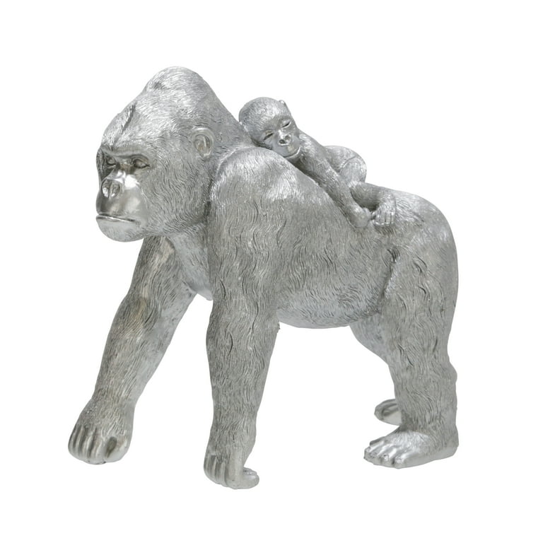 Decorative Gorilla Statue Resin Gorilla Adornment Desktop Gorilla Figurine Gorilla Statue Decor, Size: 19.5X13.5cm