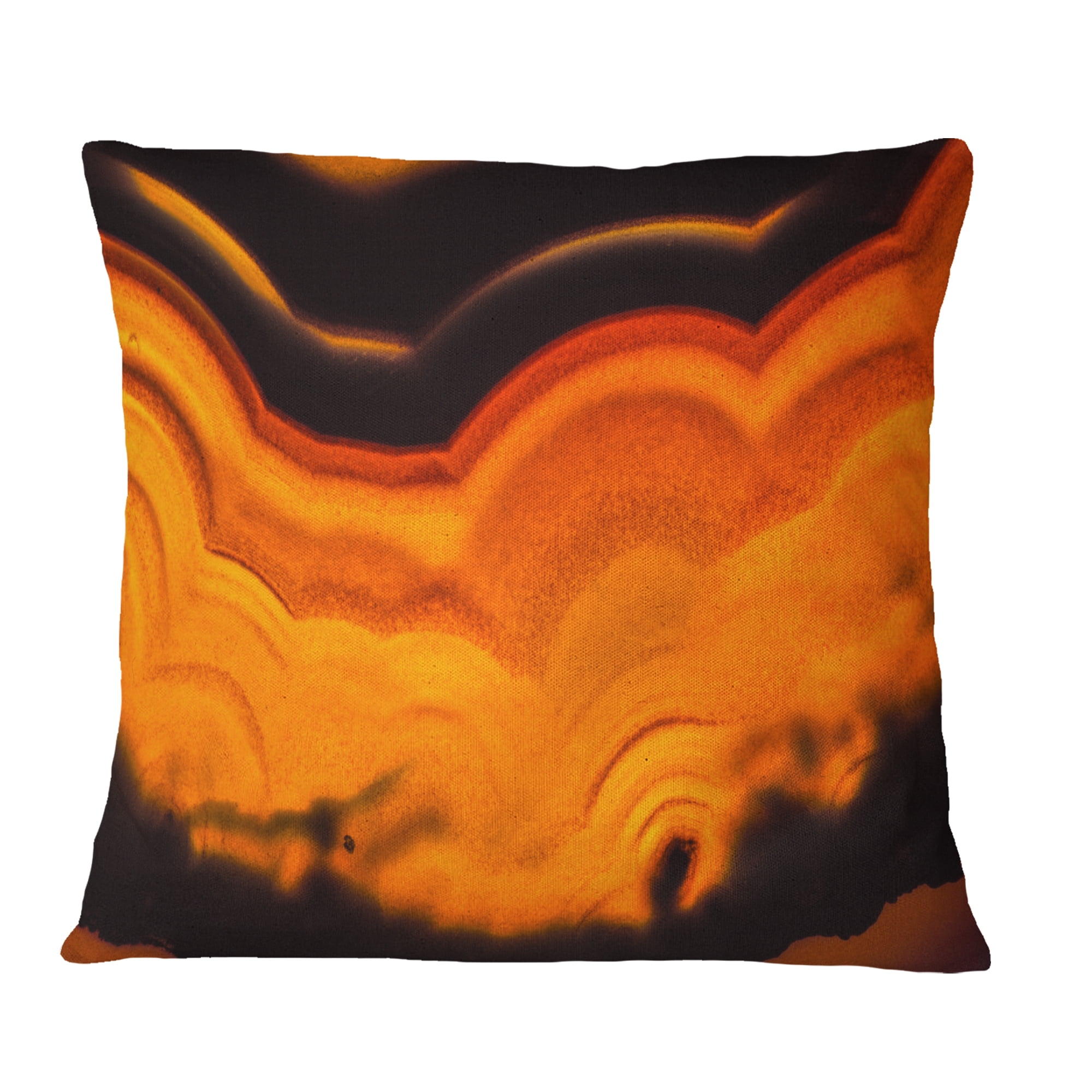 Designart Agate Macro Orange - Abstract Throw Pillow - 18x18