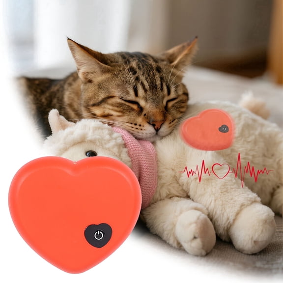Pet Toys Cat And Heartbeat Realistic Rest Simulator Relaxing Suction Cup /Whisper Quiet Toy for Indoor Outdoor Play