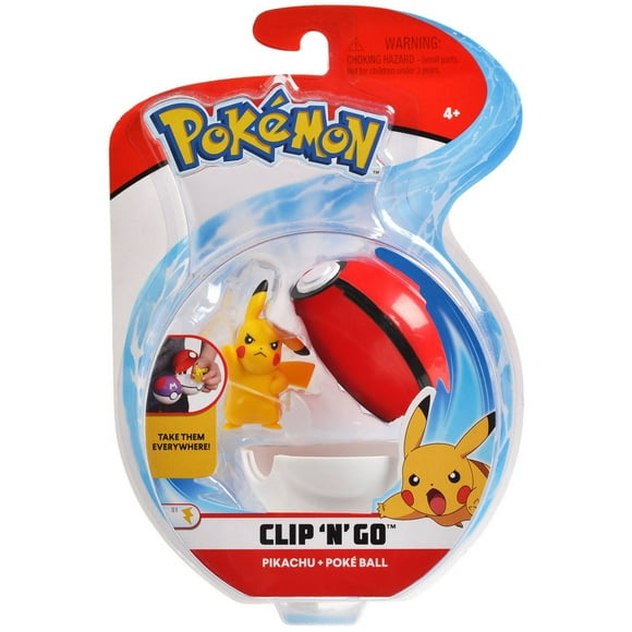 Clip ‘N’ Go Poké Ball de Pokémon avec figurine Pikachu de 5 cm (2 po)