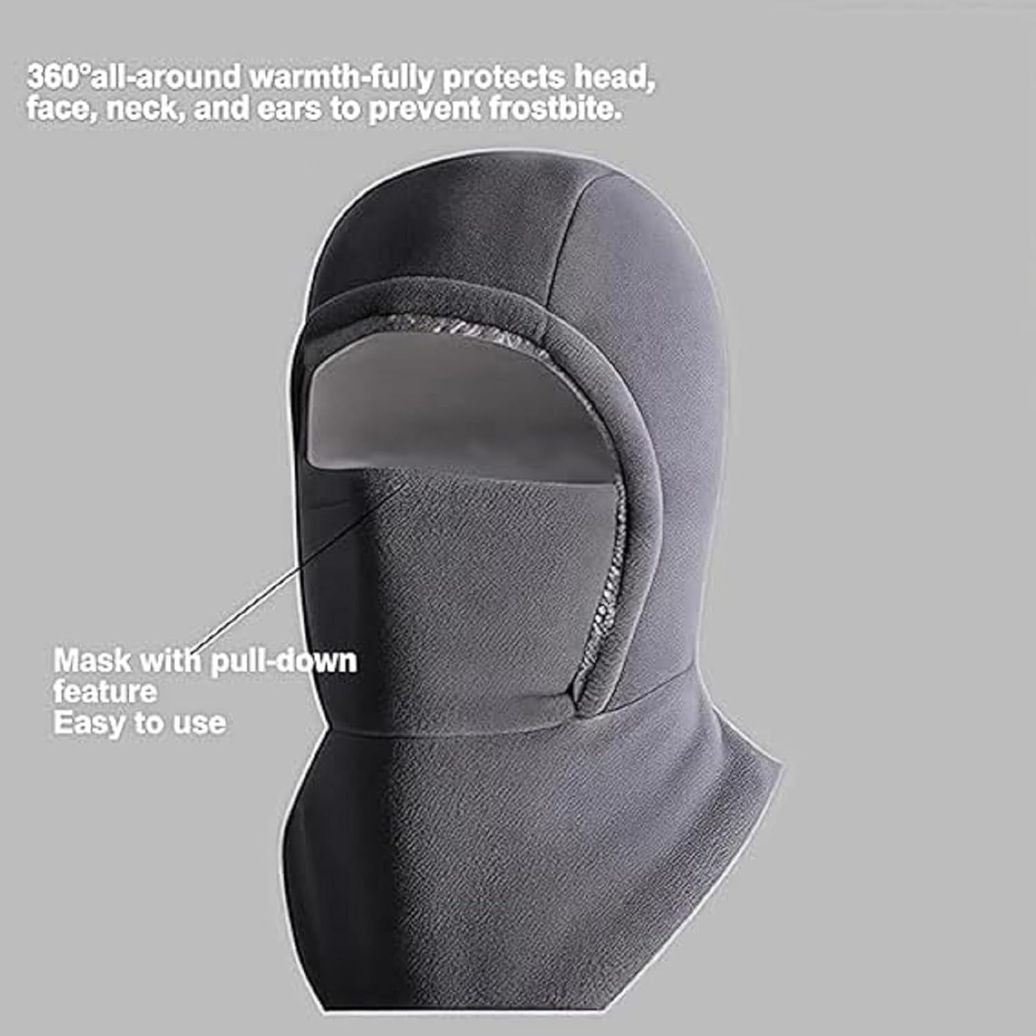 Unisex Windproof & Warm Balaclava, 3 in 1 Multi-Functional Winter Hat & Thermal Face Mask, for Cold Weather