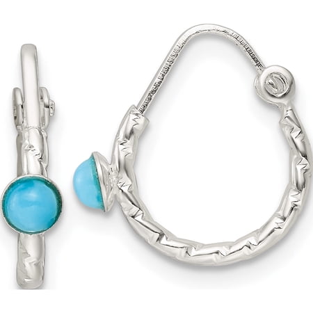 Jewelry by Sweet Pea Sterling Silver Polished Turquoise Endless Hoop Earrings