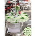 thumbnail image 5 of Round Outdoor Tablecloth With Umbrella Hole And Zipper– St. Patrick's Day Waterproof Patio Table Cover for Party, Picnic, Backyard, 60" Dia. , Good Luck Rainbow Shamrocks Light Green, 5 of 8