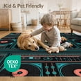 thumbnail image 4 of ODIKA 6'x9' Washable Area Rug Vinyl Mixer Retro Cassette Music Border Player Turntable Record Dj Refined for Family Room, Living Mater Bedroom, Non-Slip, Easy Care, 4 of 7
