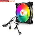 thumbnail image 3 of Ventilador COOLMOON Refrigeración por agua 12V 4 pines PWM 5V 3Pin ARGB Aura Sync Case Black PC, 3 of 9