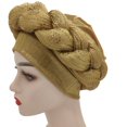 thumbnail image 1 of Turban Multicolored Good Elasticity Women Thick Braids Design Turban Cap for Christmas, 1 of 10