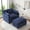 Blue, variant on AISWORD Oversized Modular Sectional Sofa with Ottoman, Upholstered Deep Seat Chaise Lounge with Pillows for Living Room, Black