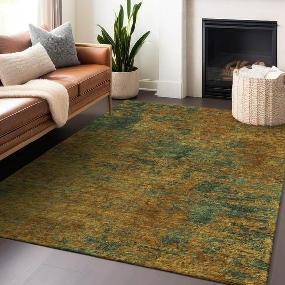 Addison Rugs Chantille Indoor/Outdoor Transitional Abstract Copper Washable Rectangle Rug, 10' x 14'
