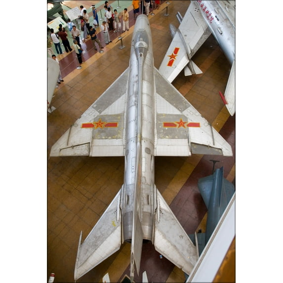 24"x36" Gallery Poster, J 7I fighter at the Beijing Military Museum from above