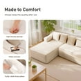 thumbnail image 6 of Sophia & William 104" Oversized L-Shaped Sectional Sofa 3 Seat Modern Corduroy Compressed Couch 28.4" Deep Modular Sofa for Living Room, Bedroom, Beige, 6 of 9