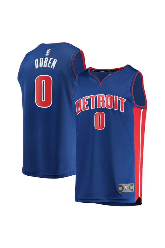 Men's Fanatics Jalen Duren Blue Detroit Pistons Fast Break Replica Jersey - Icon Edition