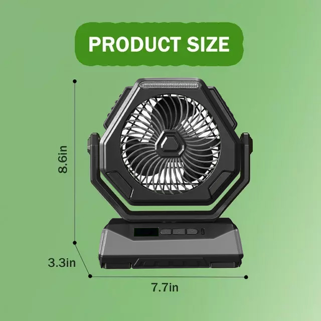 Fiuion WM4-HWFS01 3-Speed Rechargeable Battery Powered Outdoor Camping Tent Fan