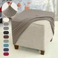 thumbnail image 2 of AIGIA Lot de 2 Housses d'Ottoman Carrées en Jacquard Extensible Housses d'Ottoman Pliantes de Rangement Covers Square Protège-Tabouret, 2 of 5
