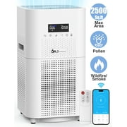 Smart WiFi Air Purifiers for Home Large Room up to 2500 Sq.ft, HEPA Air Purifier for Bedroom, Air Purifiers for Allergies and Asthma, Pollen, Wildfire/Smoke, Pets Hair, Odors, Dust