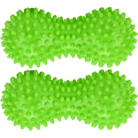 Pack of 2 Soft Spiky Massage Peanut Balls, Stress Reflexology, Porcupine Sensory Peanut Ball Set