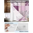 thumbnail image 5 of No Hook Shower Curtain with Snap-in Liner, Boho Purple Flowers Waterproof Fabric Bathroom Curtains, Spring Floral Botanical Patchwork Vintage Bath Curtains & Mesh Top Window 60"x72", 5 of 9